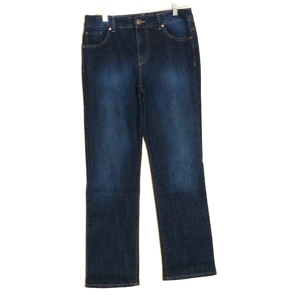 Bandolino Samantha Jeans Women's Size 8 Hi Rise Straight Leg Dark Wash